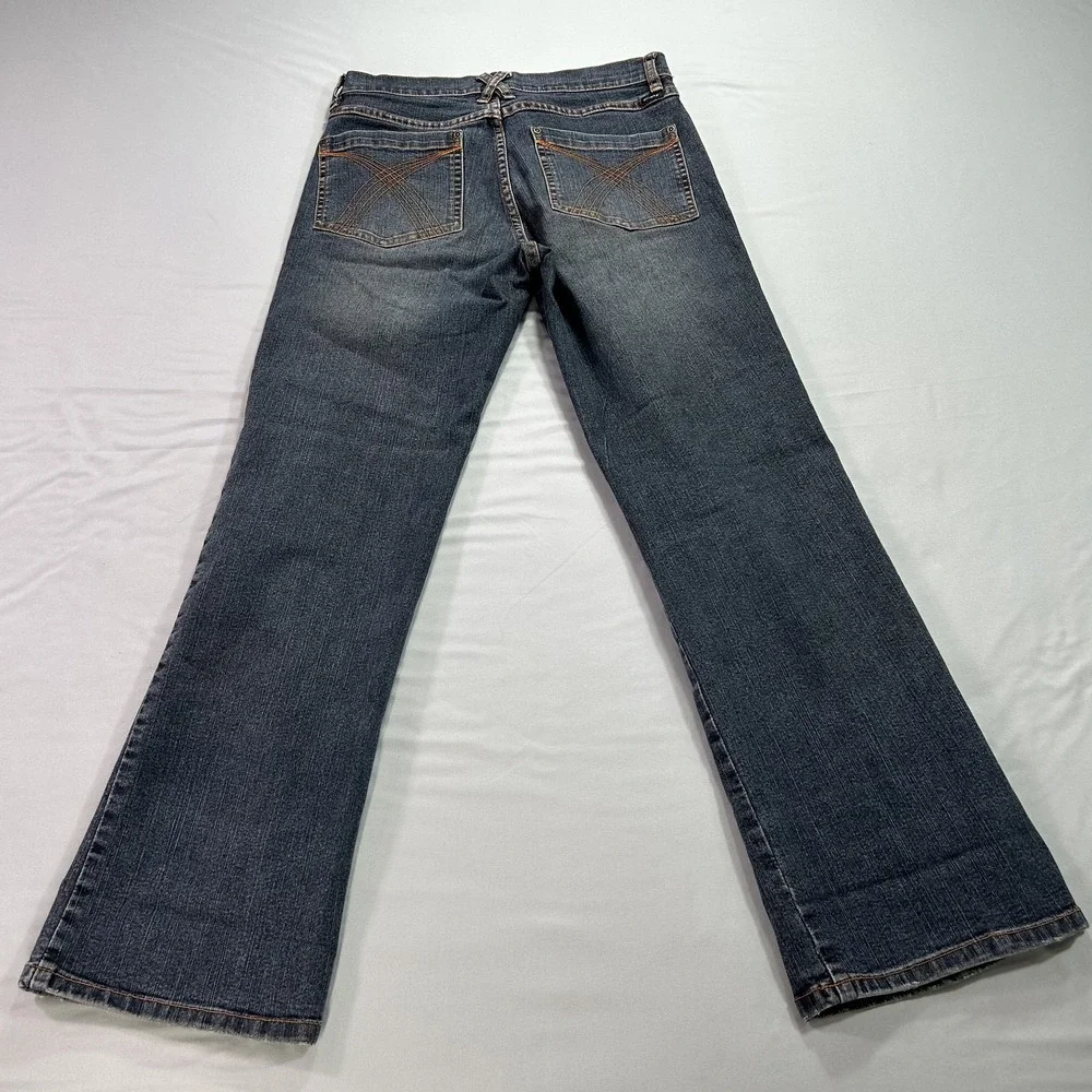 Prana‎ Jeans Womens Medium Blue Flare Bootcut W4TRIX Stretch Denim Classic Pants